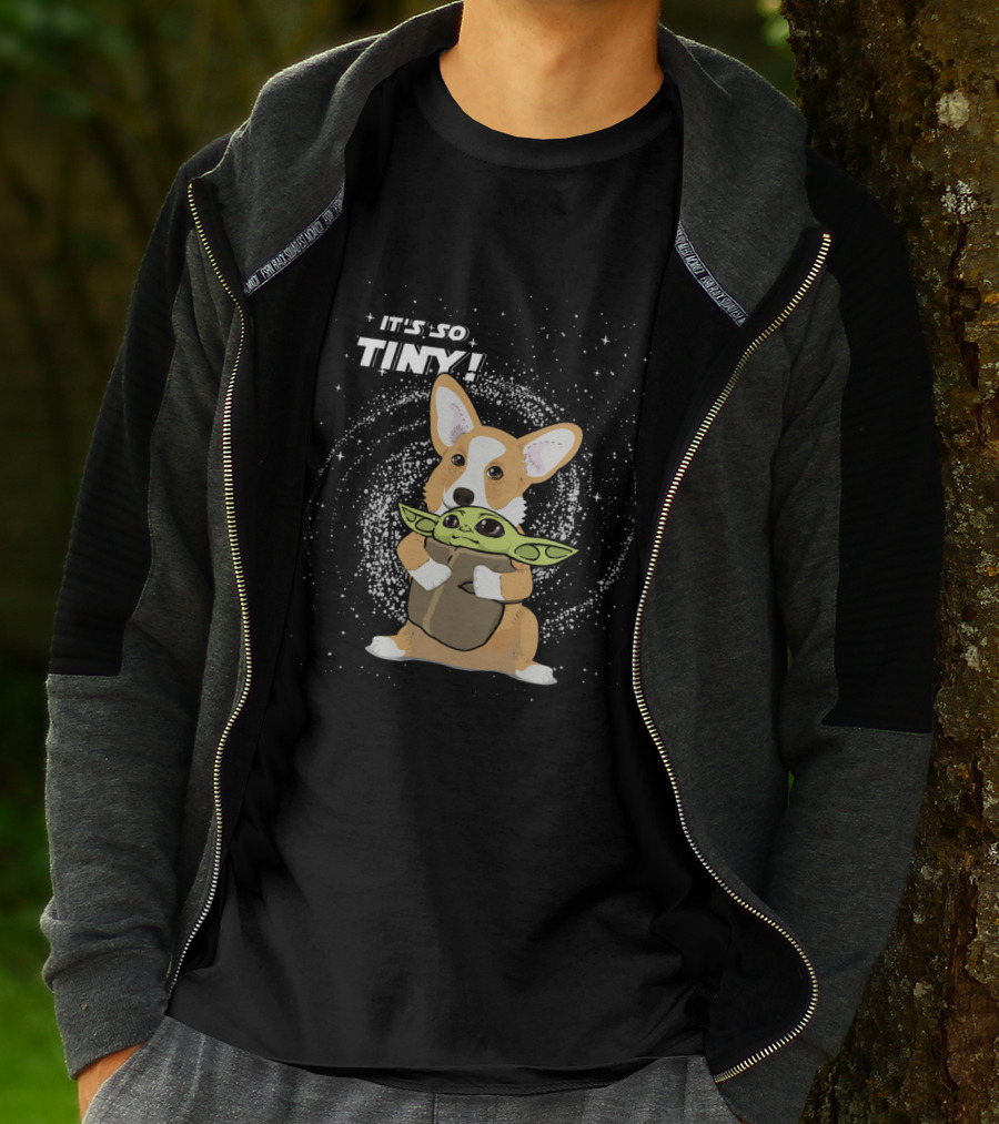 It's So Tiny Baby Yoda Corgi Hug T-Shirt