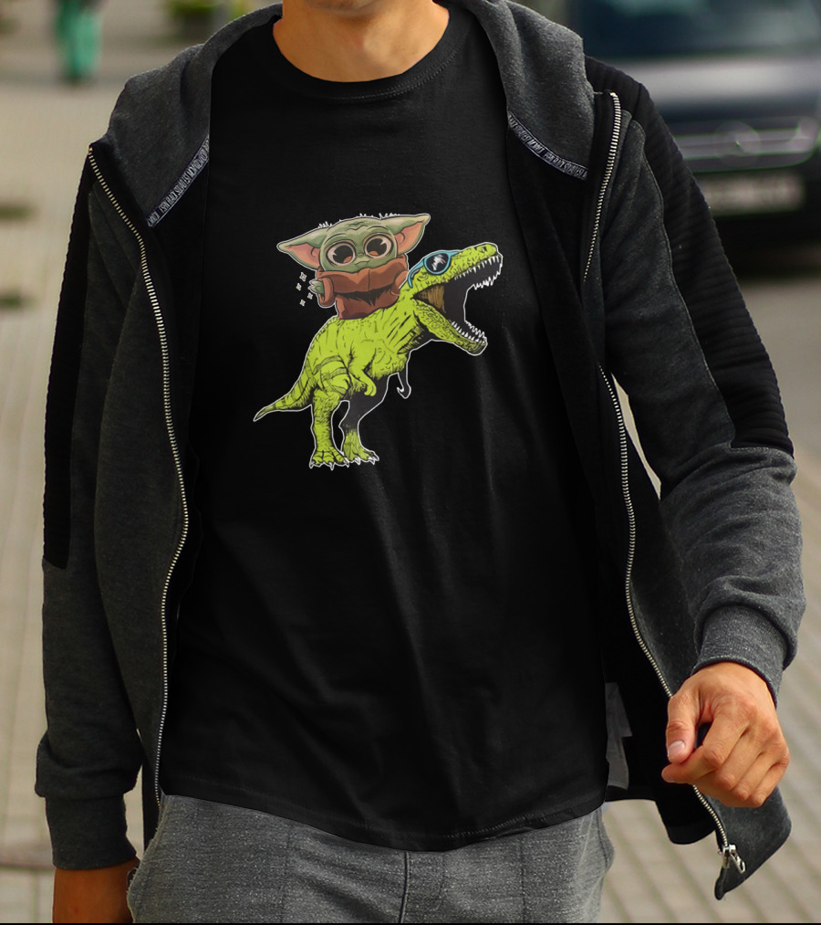 Dinosaur Baby Riding T-Rex T-Shirt