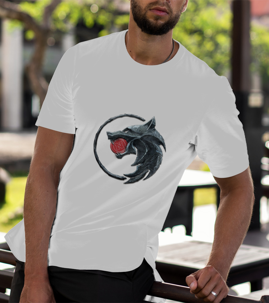 The Witcher Wolf Medallion With Red Circle Symbol T-Shirt