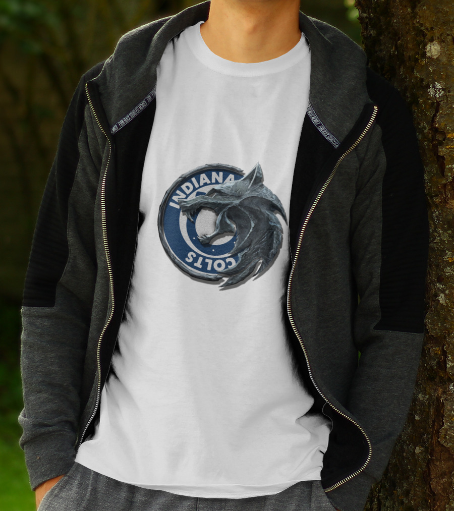 Indiana Colts Wolf Hybrid Logo T-Shirt