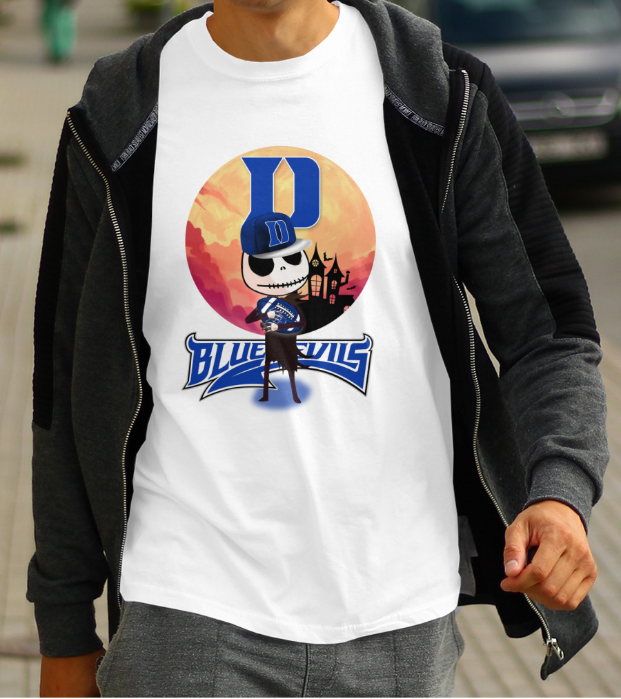Duke Blue Devils Skeleton Halloween Scene T-Shirt