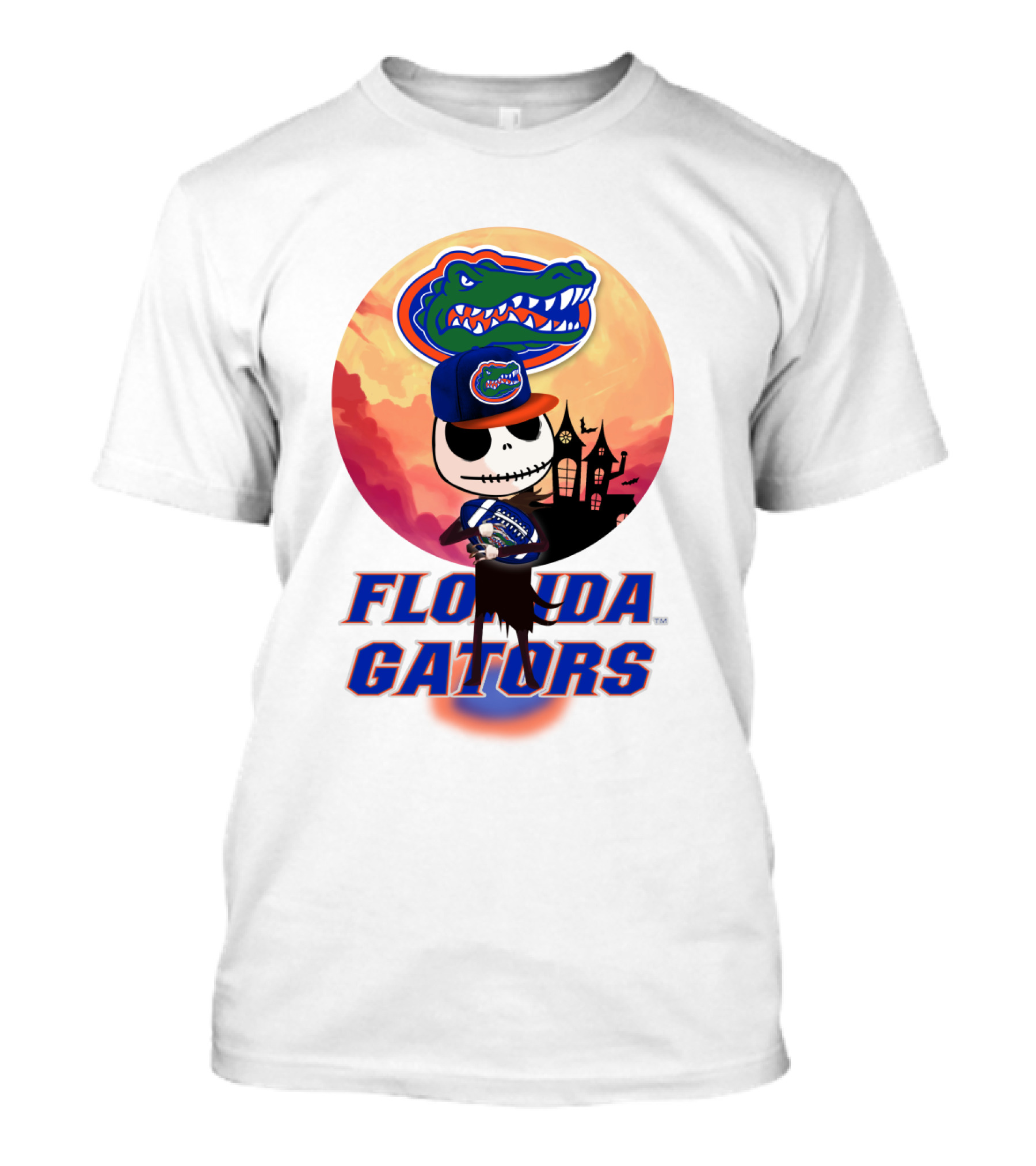 Florida Gators Jack Skellington Sunset Scene T-Shirt
