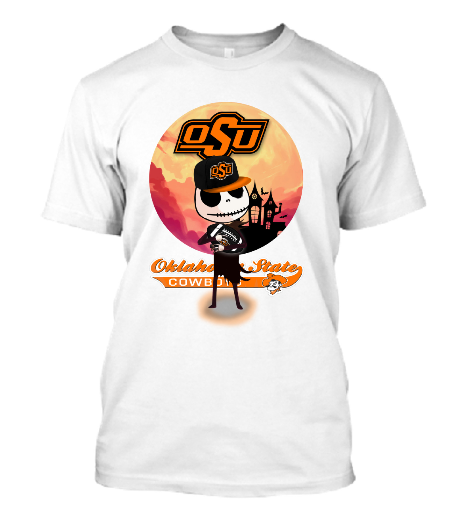 Osu Oklahoma State Cowboys Halloween Character Football T-Shirt