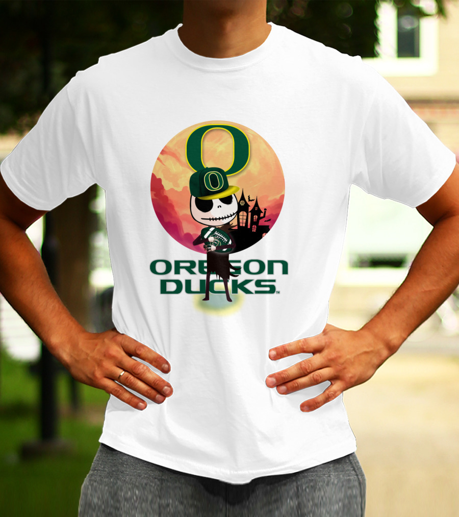 Oregon Ducks Halloween Skeleton O T-Shirt