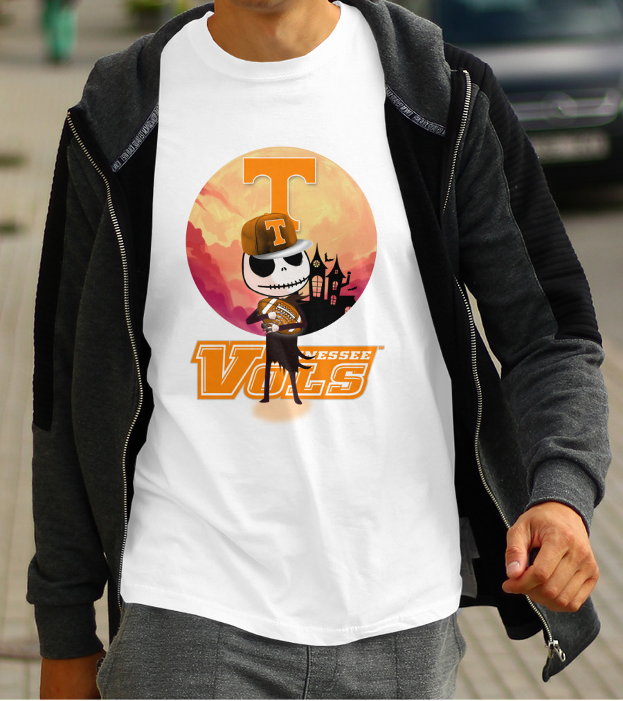 Tennessee Vols Jack Skellington Halloween Football T-Shirt