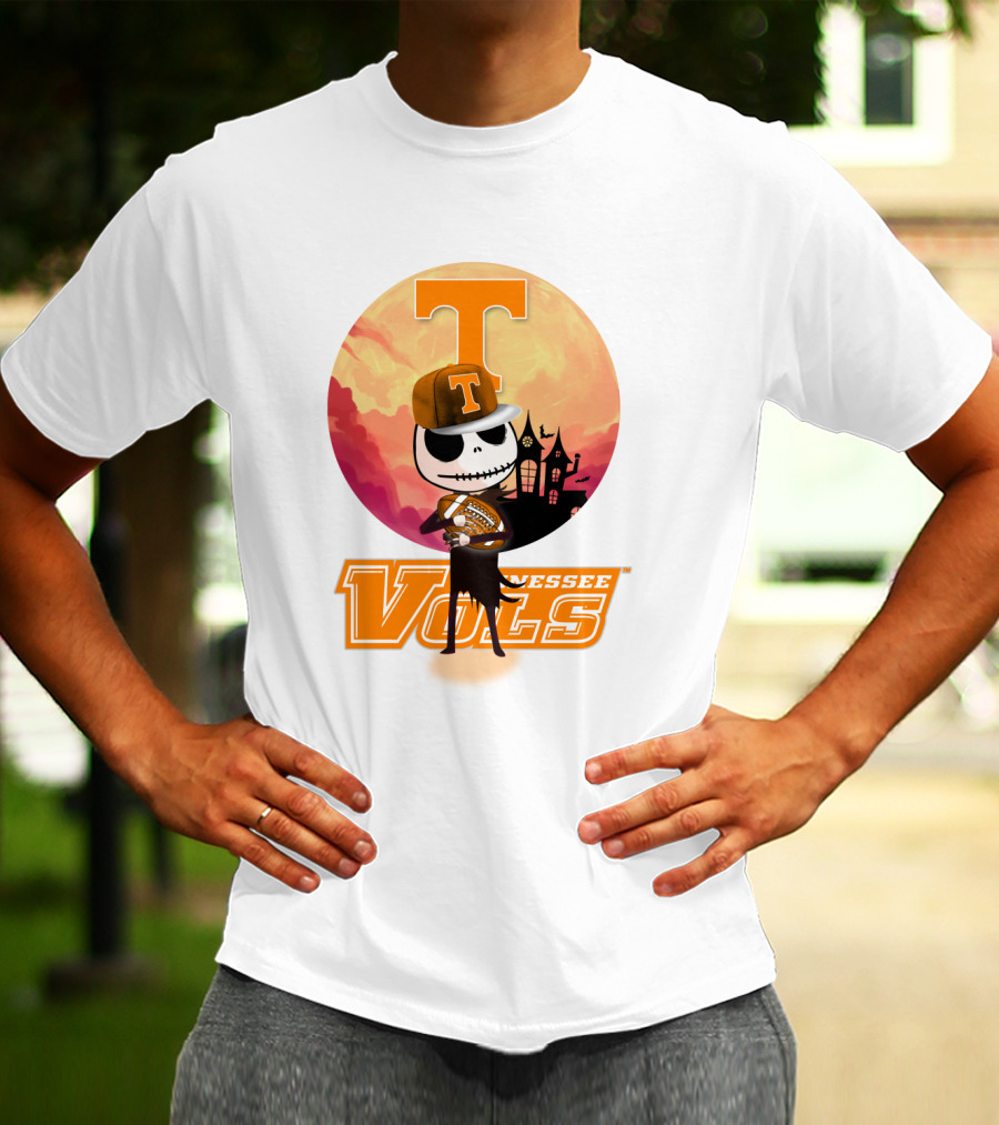 Tennessee Vols Jack Skellington Halloween Football T-Shirt