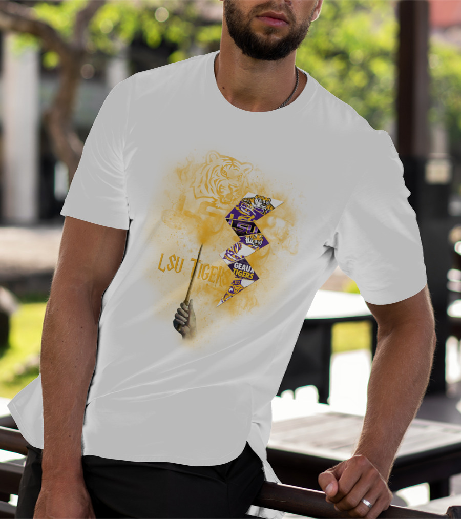 Lsu Tigers Geaux Tigers Lightning Wand T-Shirt