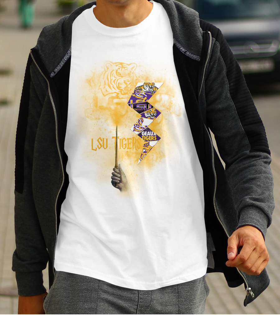 Lsu Tigers Geaux Tigers Lightning Wand T-Shirt