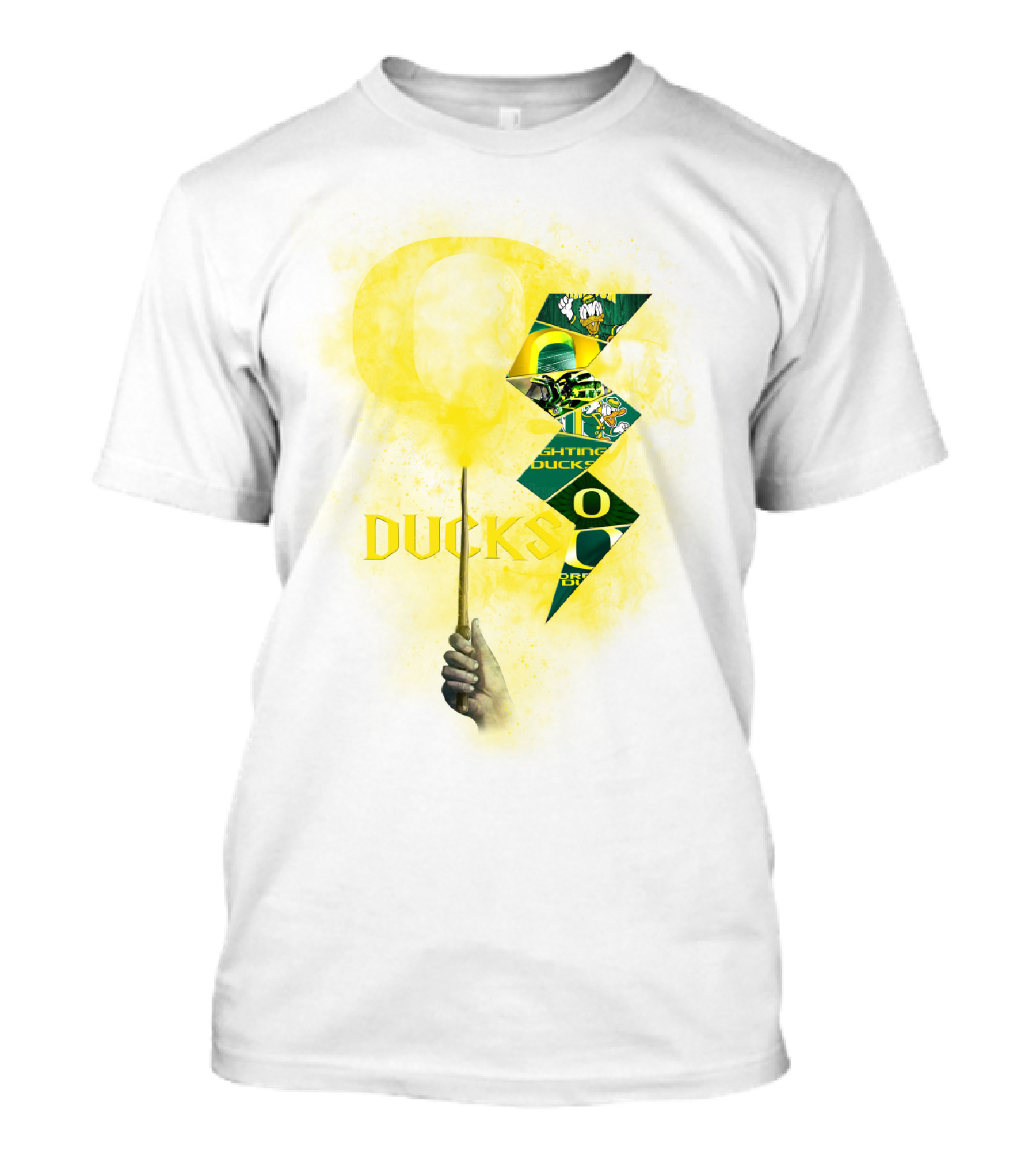Oregon Ducks Lightning Bolt Logo Collage T-Shirt