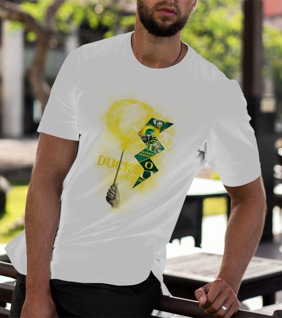 Oregon Ducks Lightning Bolt Logo Collage T-Shirt