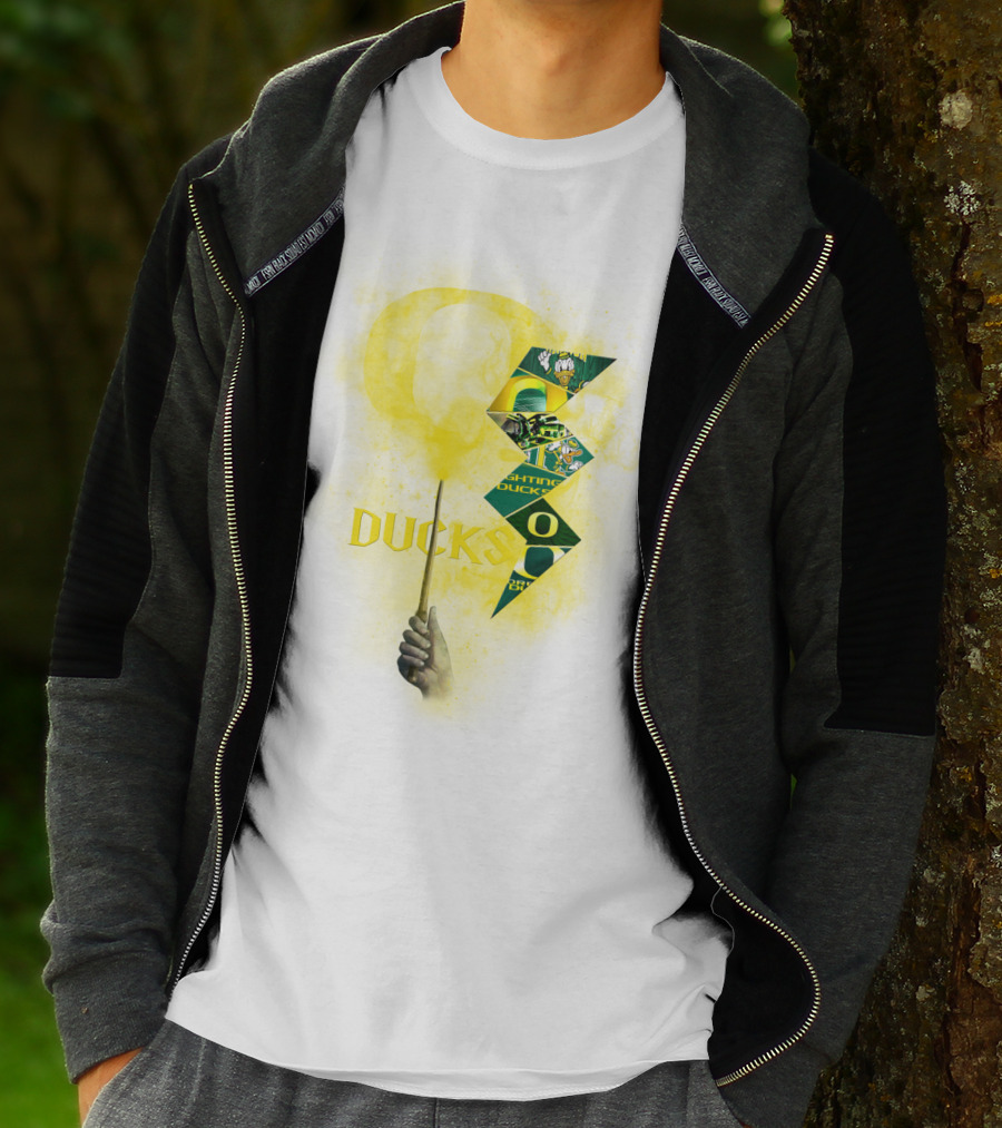 Oregon Ducks Lightning Bolt Logo Collage T-Shirt