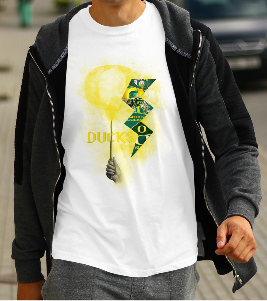 Oregon Ducks Lightning Bolt Logo Collage T-Shirt