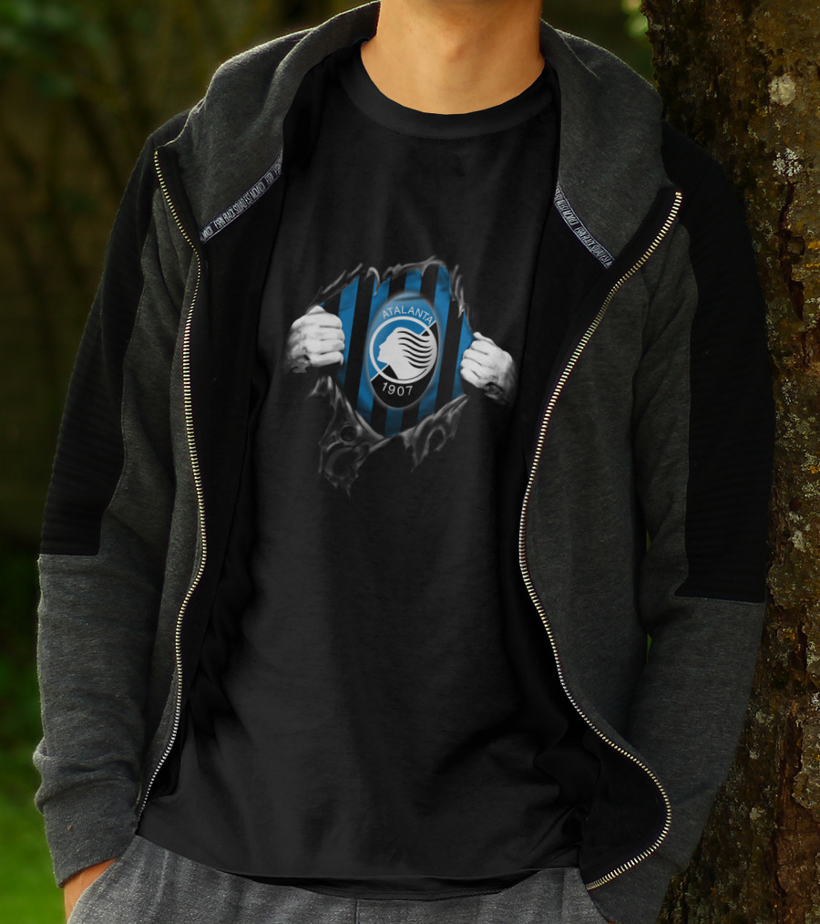 Atalanta 1907 Black And Blue Stripes T-Shirt