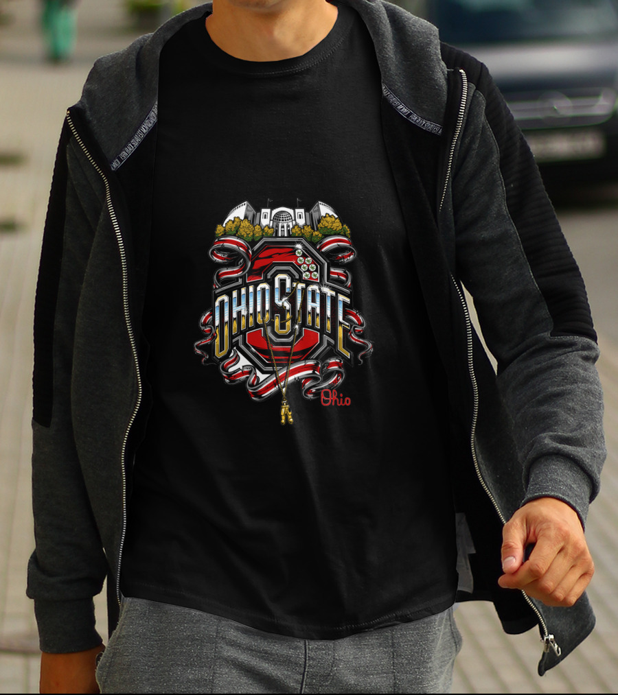 Ohio State Buckeyes Logo With Stadium And Ohio T-Shirt