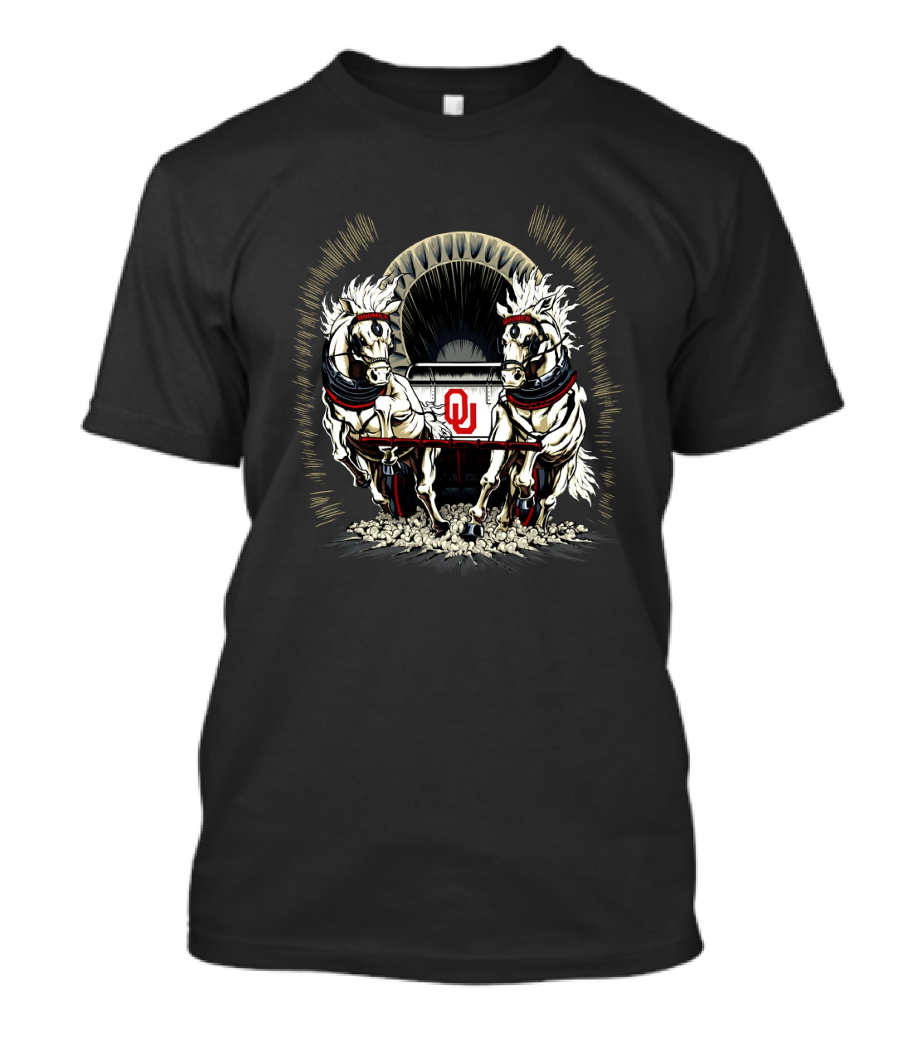 Chtnc2006 Oklahoma Sooners Covered Wagon Horses T-Shirt