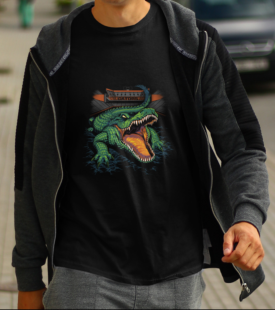 Gators Chtnc2008 Stadium With Fierce Alligator T-Shirt