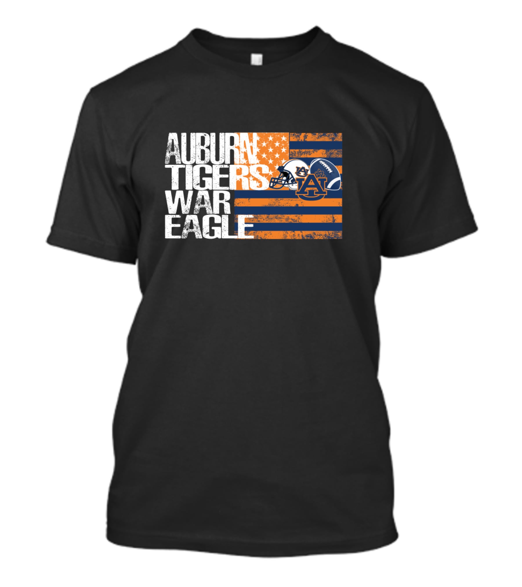 Auburn Tigers War Eagle American Flag Football Helmet T-Shirt