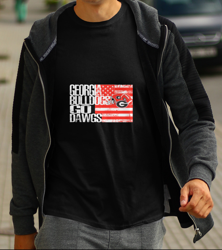 Georgia Bulldogs Go Dawgs American Flag T-Shirt