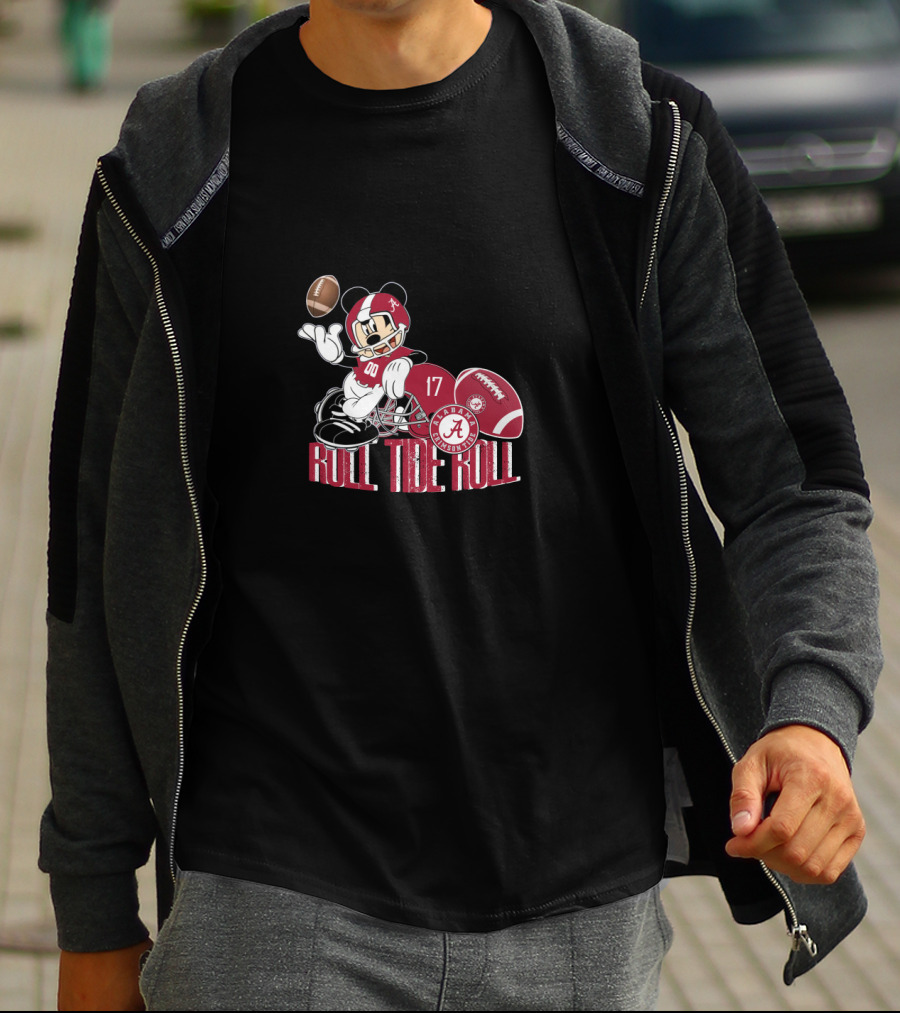 Roll Tide Roll Alabama Football Mickey Mouse T-Shirt