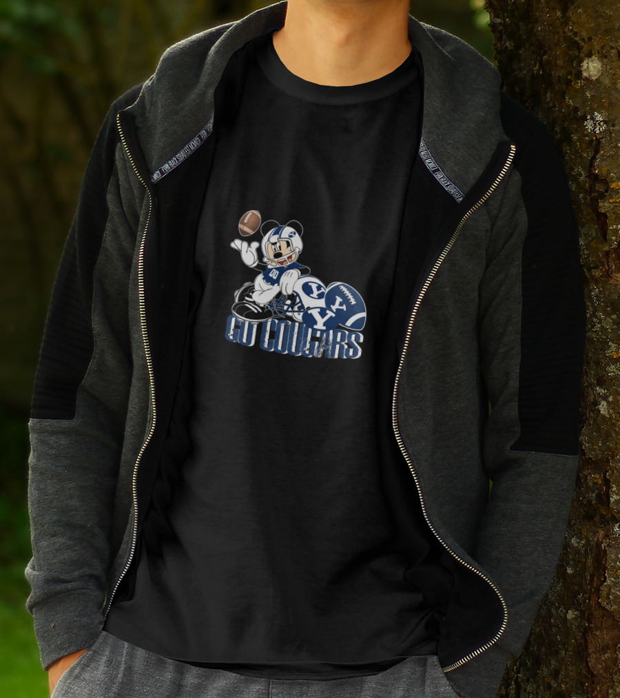 Go Cougars Football Mickey Byu Fan Gear T-Shirt