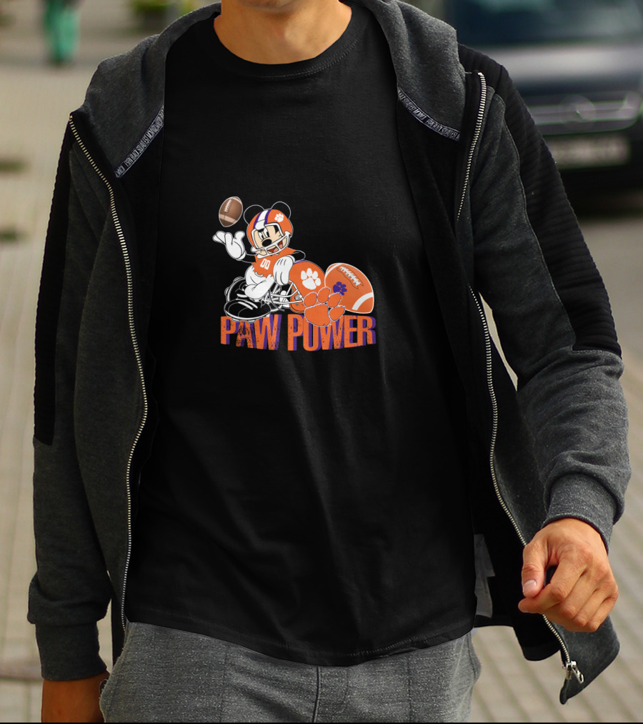 Paw Power Chtnca8005 Football Mouse Character Orange Helmet T-Shirt