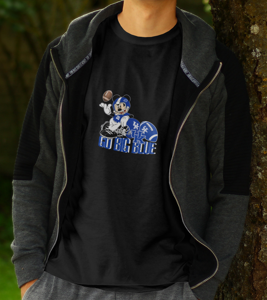 Mickey Mouse Kentucky Wildcats Football Go Big Blue T-Shirt