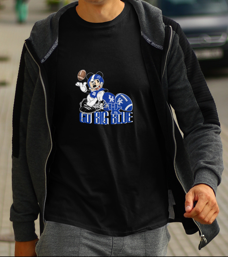 Mickey Mouse Kentucky Wildcats Football Go Big Blue T-Shirt