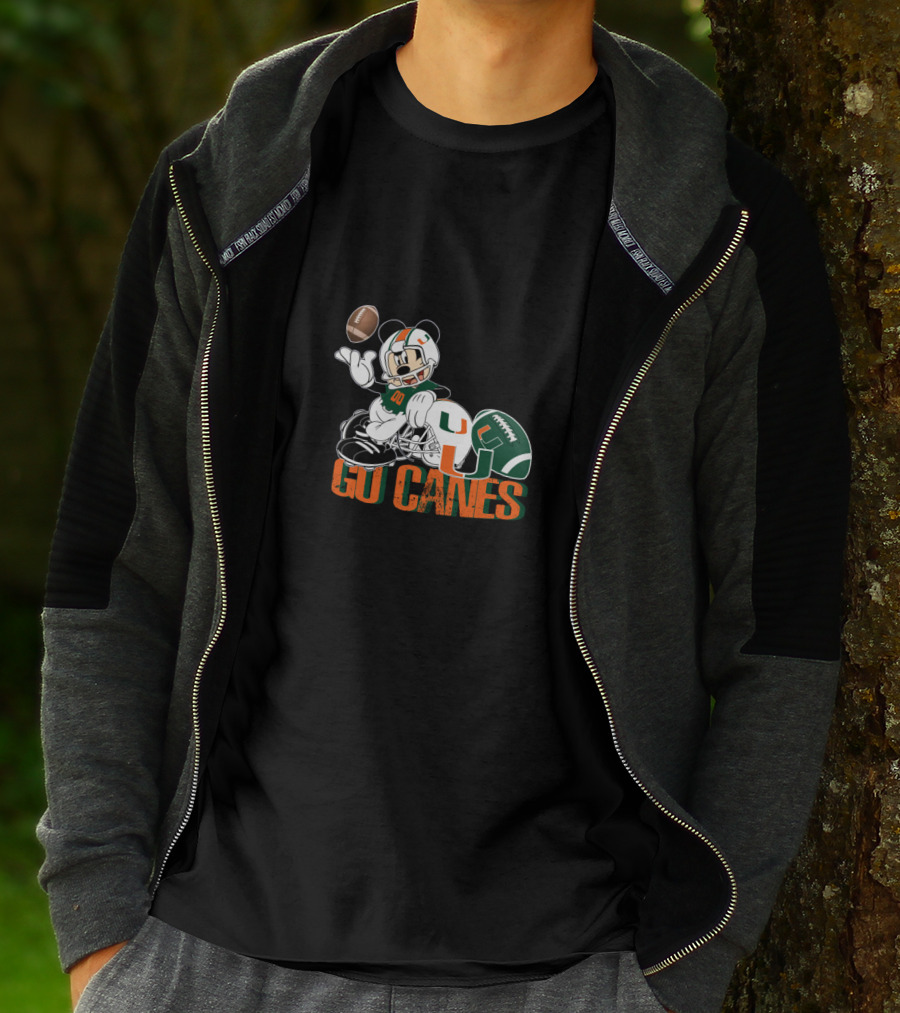 Go Canes Mouse Football Miami T-Shirt