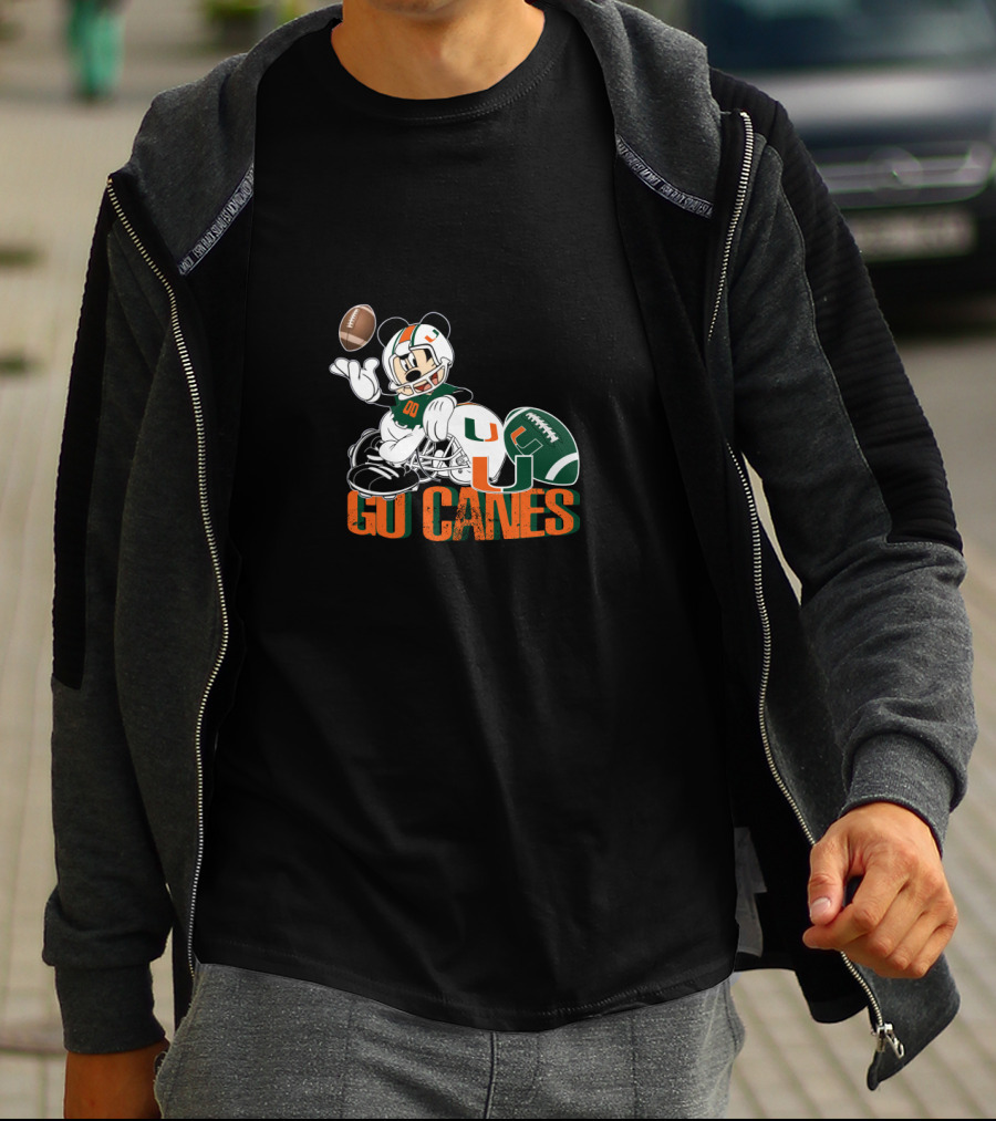 Go Canes Mouse Football Miami T-Shirt