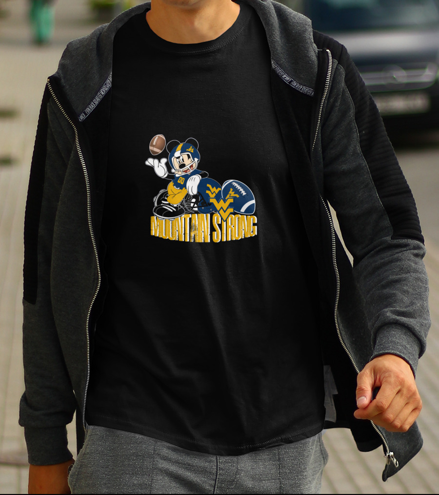 Chtnca8023 Mountain Strong Wv Football Mickey Quarterback T-Shirt