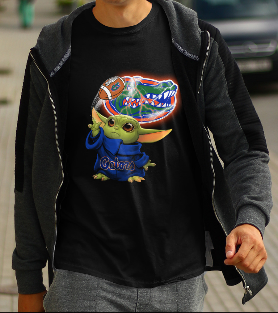 Gators Baby Yoda Holding Football Florida Gators T-Shirt