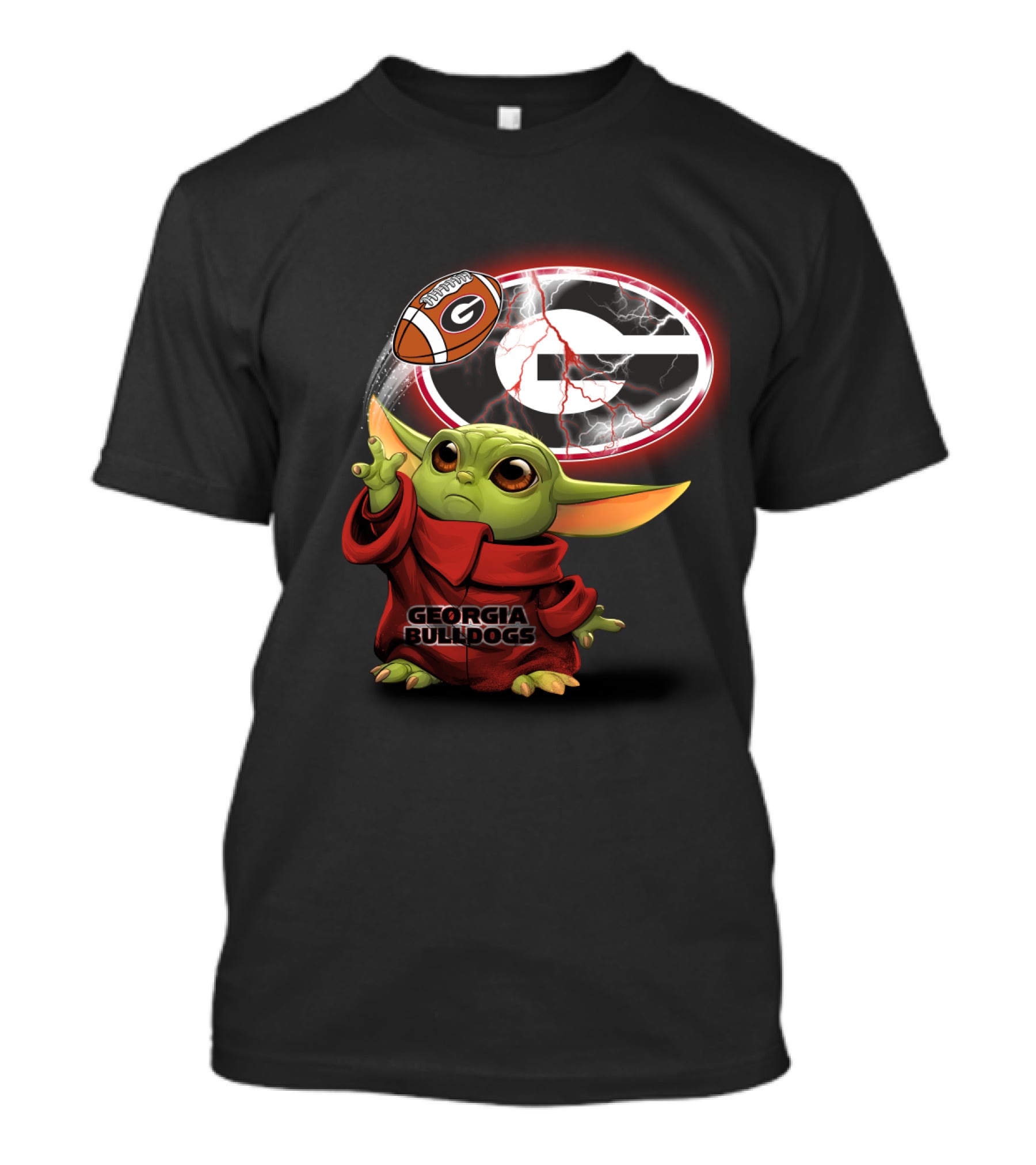 Georgia Bulldogs Football Baby Yoda Magic Force T-Shirt