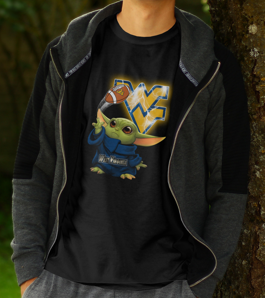 West Virginia Football Baby Alien With Wv Logo And Lightning T-Shirt