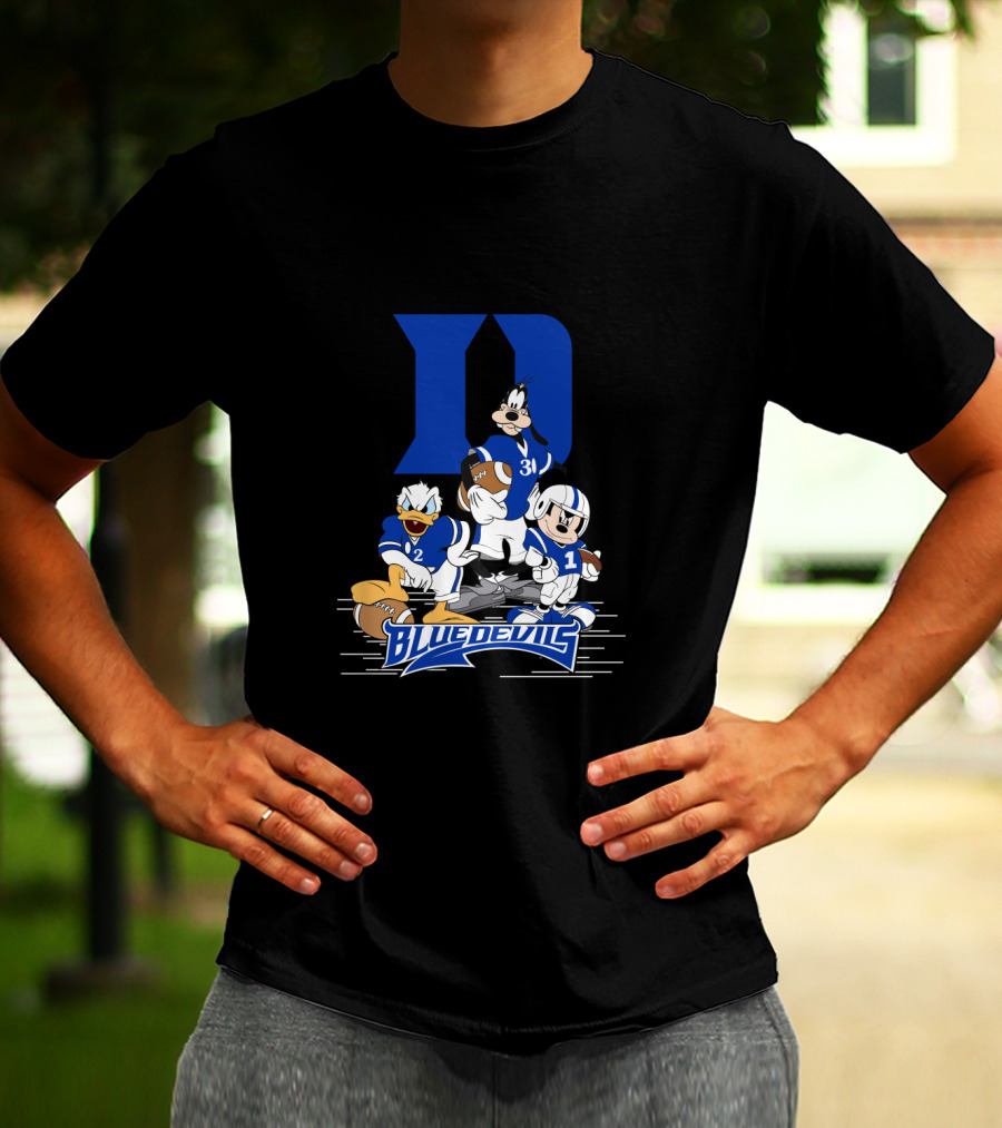 Blue Devils Football Mickey Donald Goofy Duke D T-Shirt