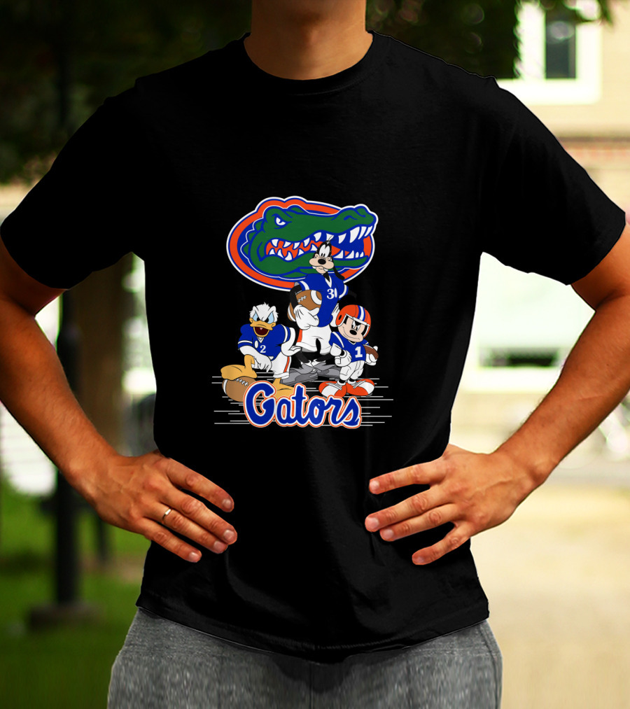 Gators Football Goofy Mickey Donald T-Shirt