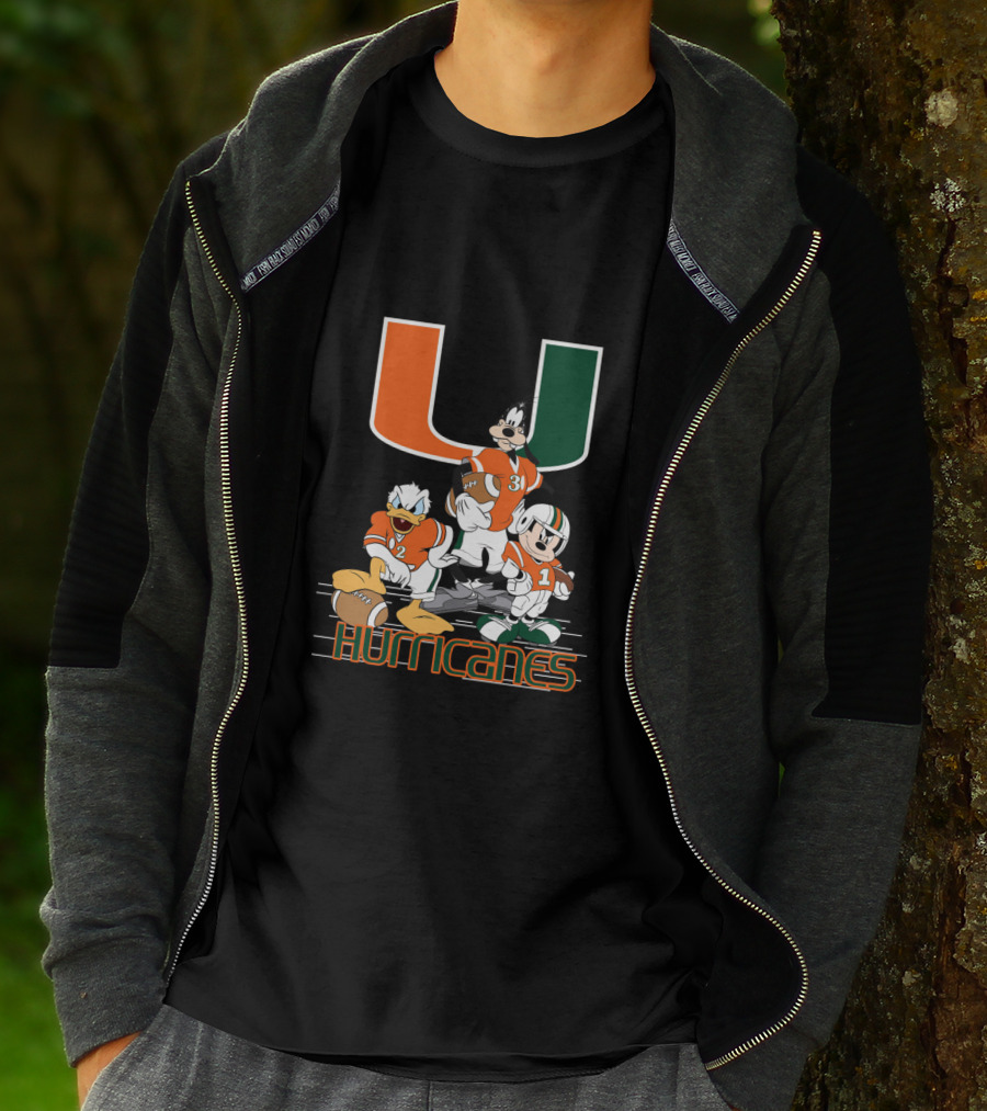 University Of Miami Hurricanes Characters Football Team T-Shirt
