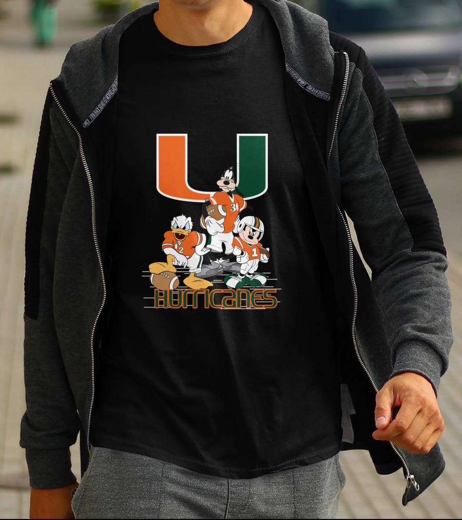 University Of Miami Hurricanes Characters Football Team T-Shirt