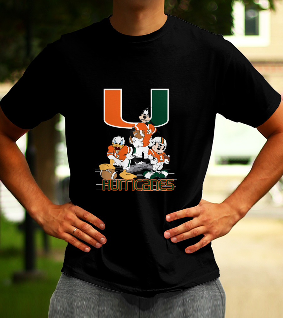 University Of Miami Hurricanes Characters Football Team T-Shirt