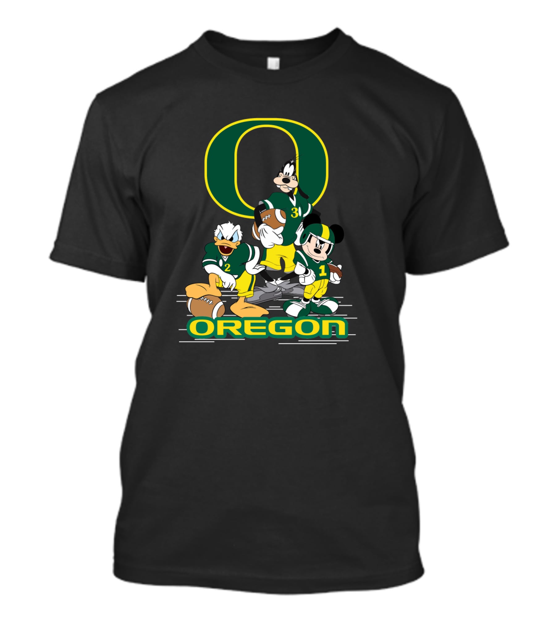 Chtnca10025 Oregon Football Donald Duck Goofy Mickey Mouse T-Shirt