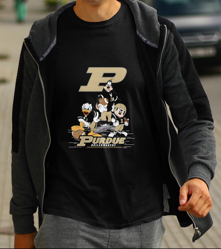 Purdue Boilermakers Character Team Football Collaboration T-Shirt
