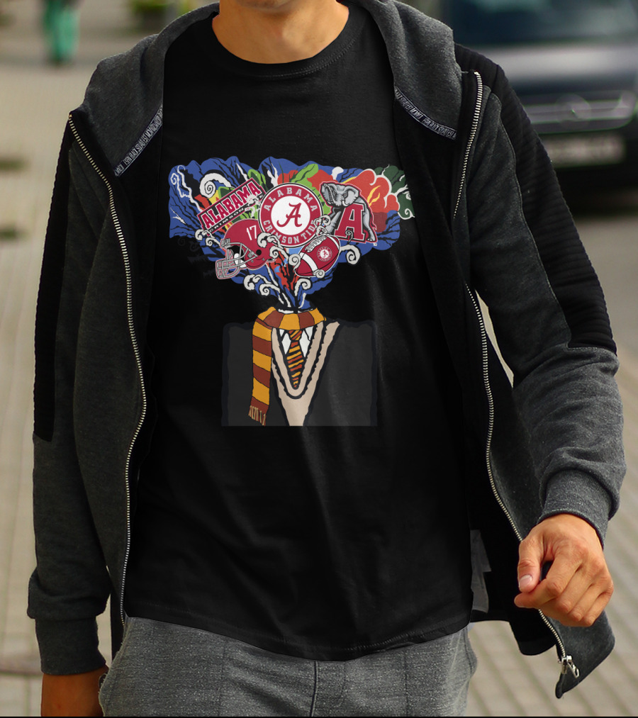 Alabama Crimson Tide College Team Symbols And Icons Explosion T-Shirt