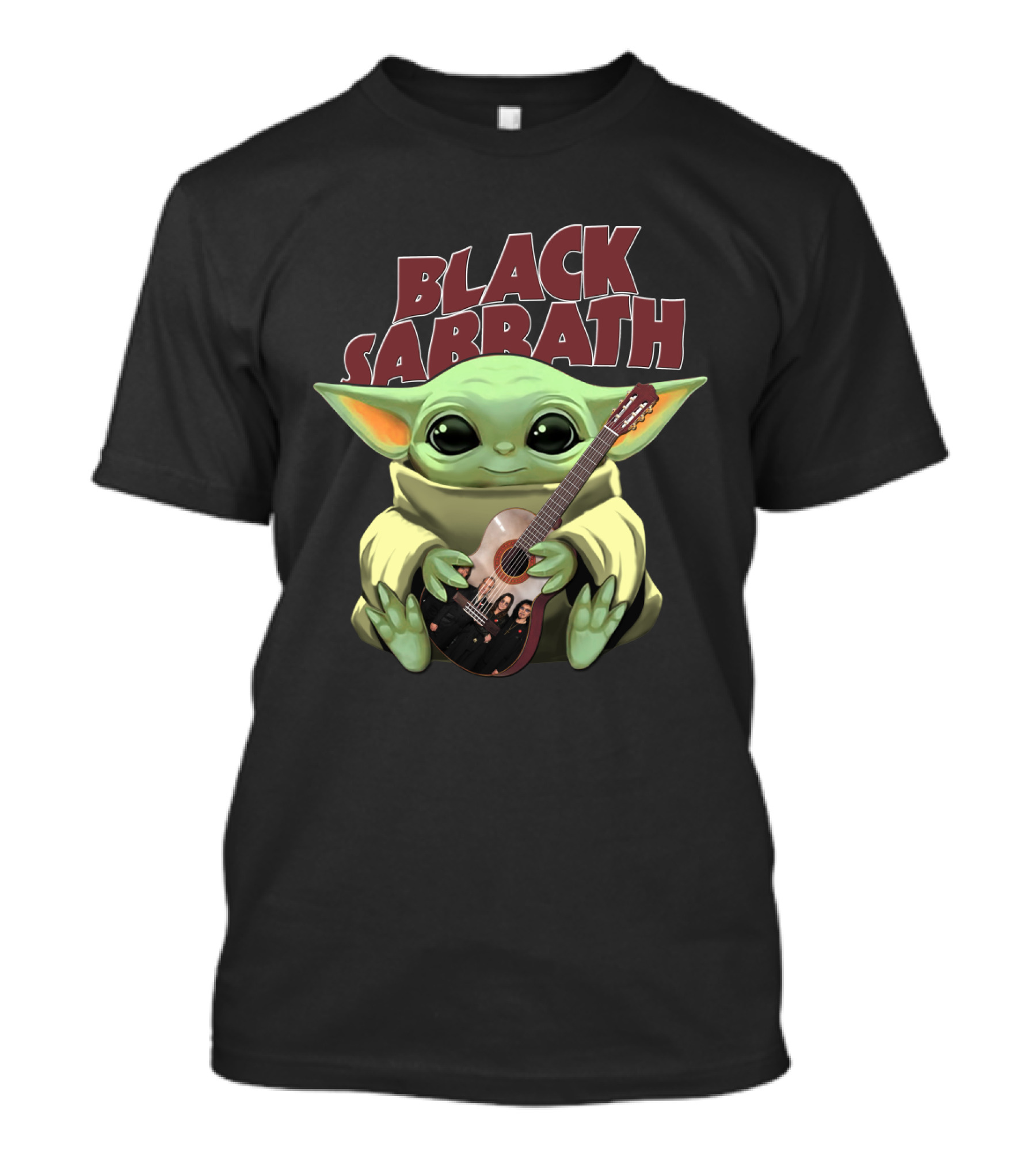 YODA Black Sabbath Cute Baby Holding Guitar T-Shirt