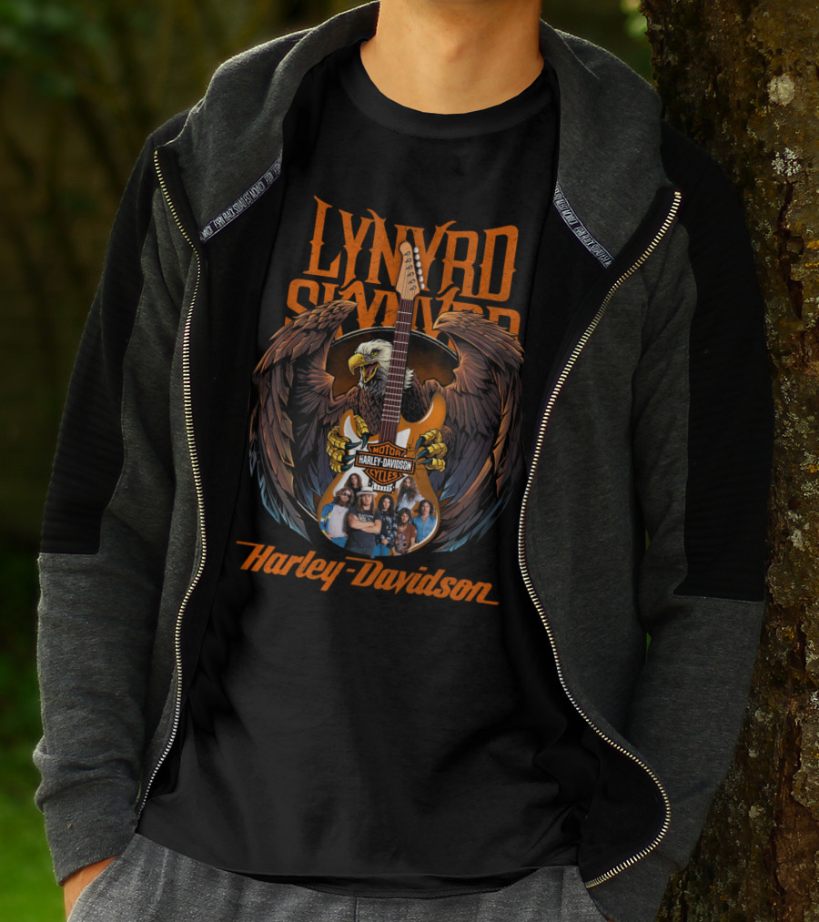 Lynyrd Skynyrd Harley Davidson Eagle And Guitar T-Shirt