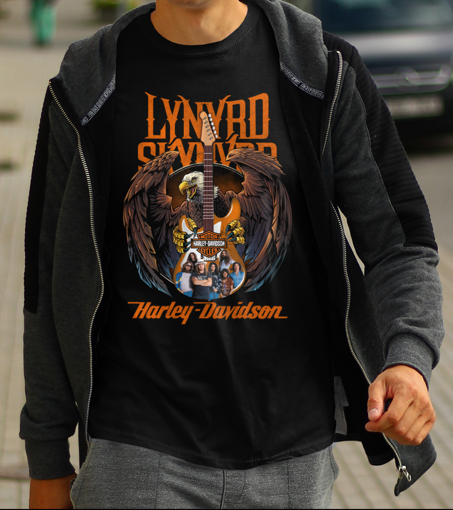 Lynyrd Skynyrd Harley Davidson Eagle And Guitar T-Shirt