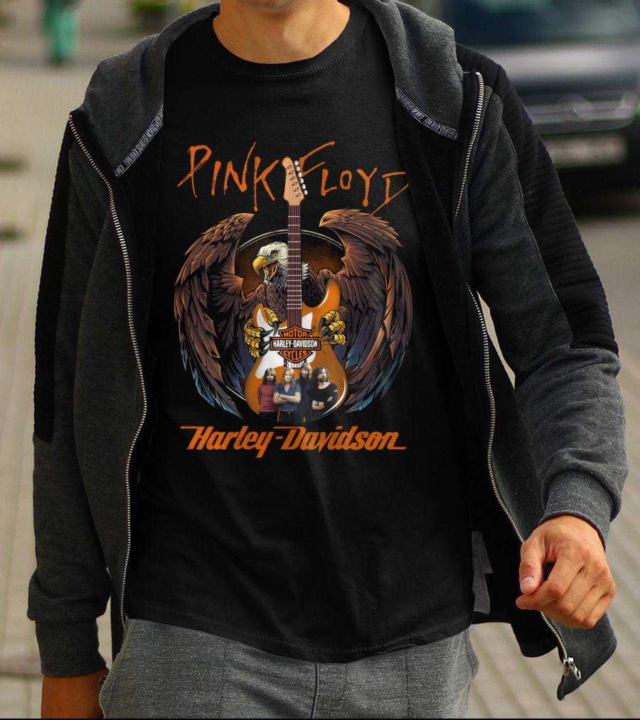Pink Floyd Harley Davidson Eagle Guitar T-Shirt