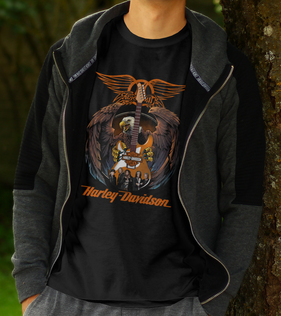 Aerosmith Harley Davidson Motor Cycles Eagle T-Shirt