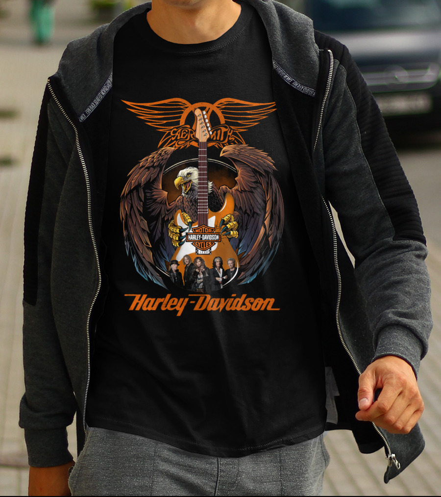 Aerosmith Harley Davidson Motor Cycles Eagle T-Shirt