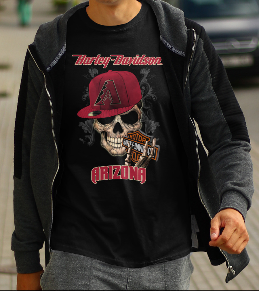 Harley Davidson Arizona Skull Cap Arizona Diamondbacks T-Shirt