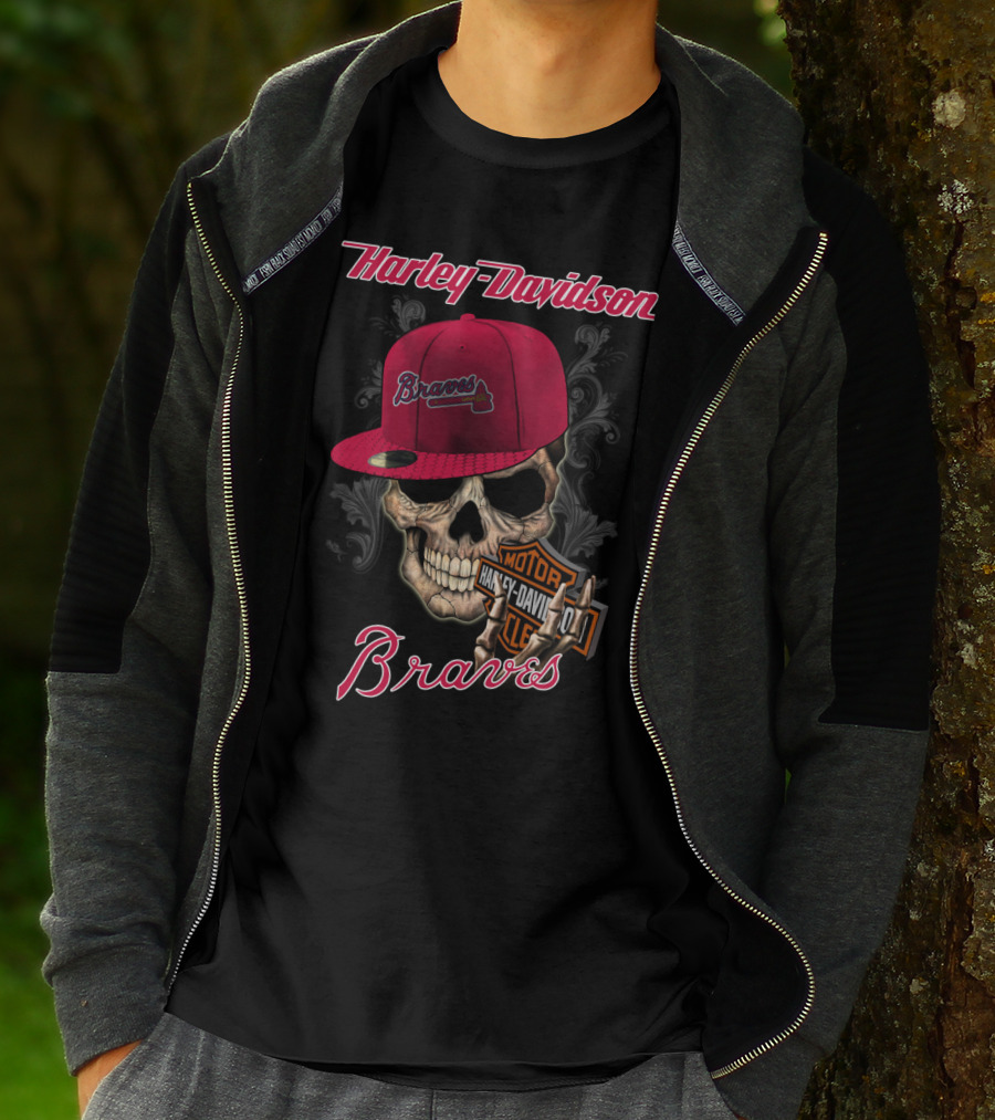 Harley Davidson Braves Skull Atlanta T-Shirt