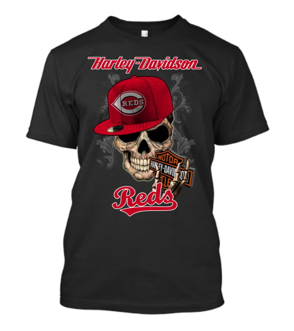 Harley Davidson Skull Reds Hat Cincinnati Reds T-Shirt